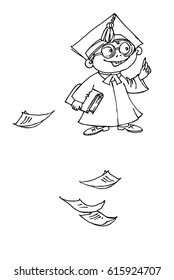 Vector based drawing hand. Children in the profession.