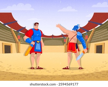 vector based and editable illustration, with a Roman citizen image theme