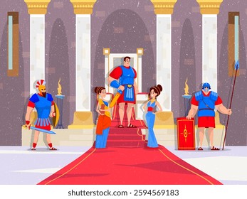 vector based and editable illustration, with a Roman citizen image theme