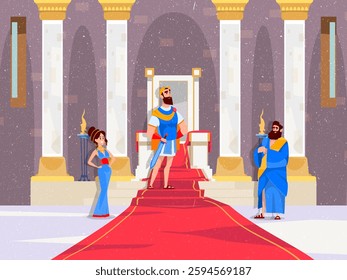 vector based and editable illustration, with a Roman citizen image theme