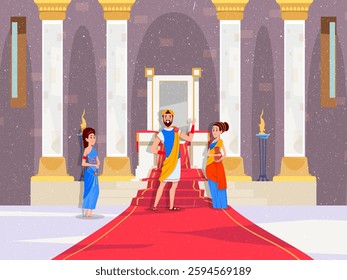 vector based and editable illustration, with a Roman citizen image theme