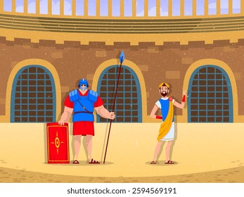 vector based and editable illustration, with a Roman citizen image theme