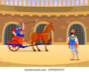 vector based and editable illustration, with a Roman citizen image theme