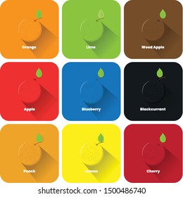Vector based icons of fruits.