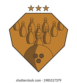 vector based logo vintage bowling perfect for a bowling club or bowling organization.