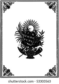 Vector based on the cover of an antique Hebrew prayer book.  The book was published in 1900.