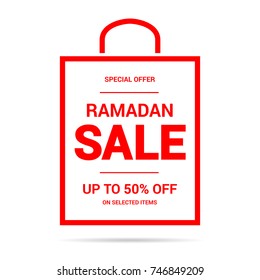 Vector based Ramadan sale written on a transparent background for marketing purposes