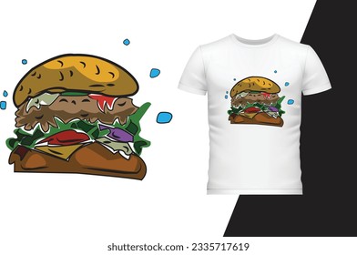 Vector based trendy t shirt design. food related t shirt design.