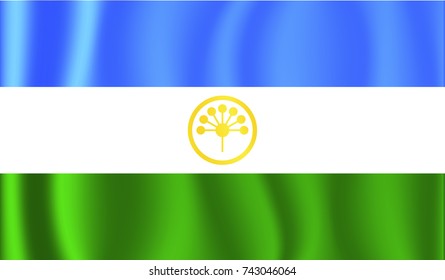 Vector bashkortostan flag, bashkortostan flag illustration, Flag of bashkortostan waving in the wind.