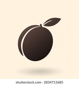 Vector Basic Icon of Apricot Fruit