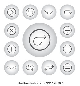 vector basic icon for arrow set  