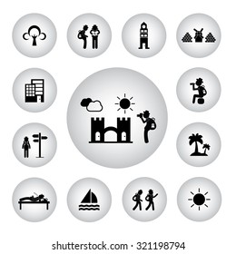 vector basic icon for backpack traveler explorer 