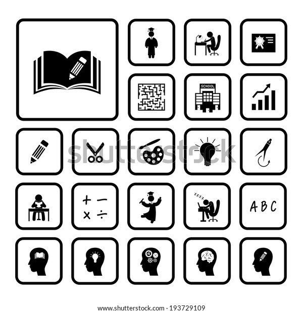 vector
basic icon for education on white background 
