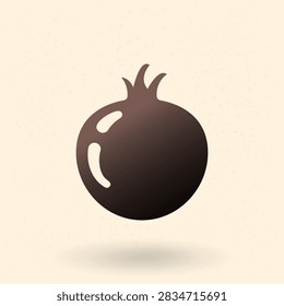 Vector Basic Icon of Pomegranate Fruit