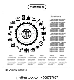 vector basic icon set for airport 