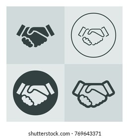 Vector basic icon set of handshake. Simple friendship symbol. Partnership graphic sign.