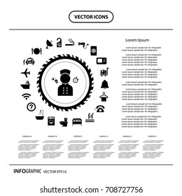 vector basic icon set for hotel and travel  