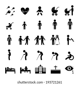 vector basic icon set for human life 