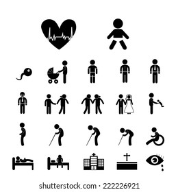 vector basic icon set for human life  