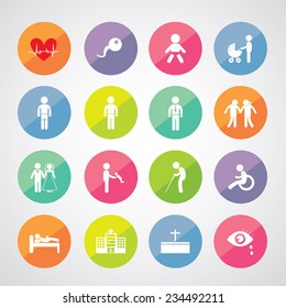 vector basic icon set for human life 