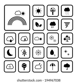 vector basic icon set for weather 