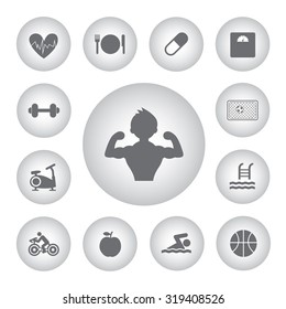 vector basic icon for sports and healthy  