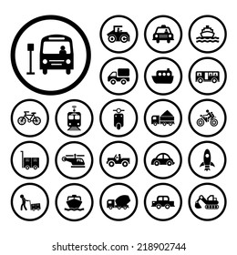 vector basic icon for transport  