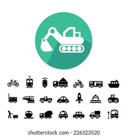 vector basic icon for transport 