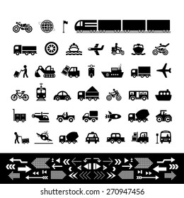 vector basic icon for transport 