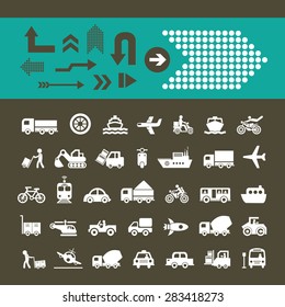 vector basic icon for transport 