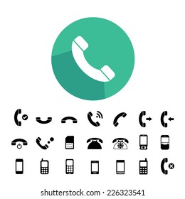 vector basic  phone icon set 