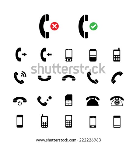 vector basic  phone icon set  