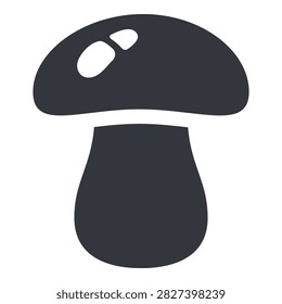 Vector Basic Silhouette Icon of Cep Mushroom. Boletus Edulis Sign