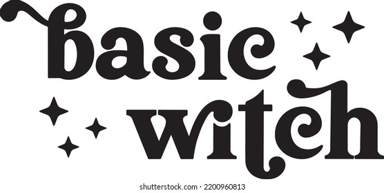 Vector basic witch lettering, Halloween sign