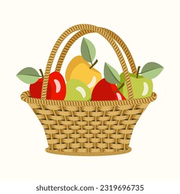 Vektorgrafik - Korb mit Äpfeln Obstgrafik.