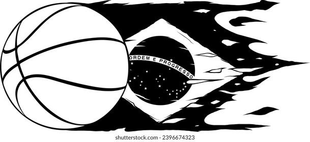 vector basket ball in black and white outline