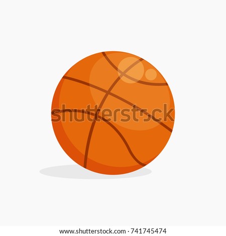 Vector Basket ball isolated on white background with shadow, flat design illustration