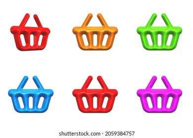 Vector basket for goods. Vector image on a white background. Buy. Discounts. Graphic illustration.
