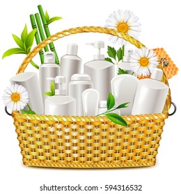 Vector Basket with Natural Cosmetic