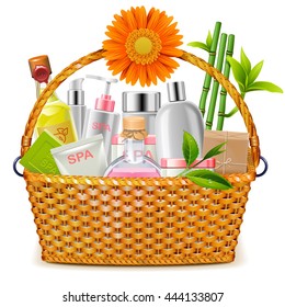 Vector Basket With SPA Cosmetics