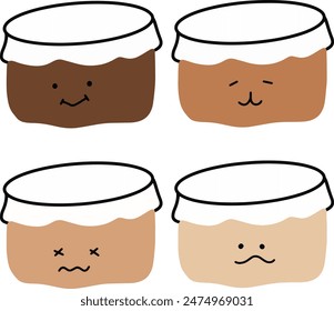 Vector Basket with Various Expressions | Doodle Style | Cute and Minimalist