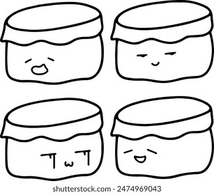 Vector Basket with Various Expressions | Doodle Style | Cute and Minimalist
