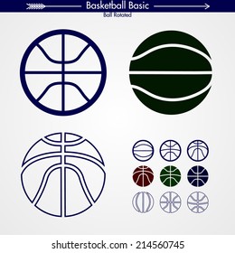 Vector Basketball Ball Designs, Many Angles