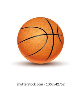 Vector Basketball ball isolated on a white background. Orange basketball play symbol. Sport icon activity.