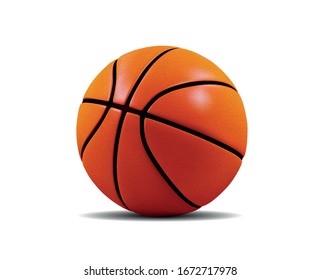 Vector Basketball ball isolated on a white background. Realistic 3d ball.