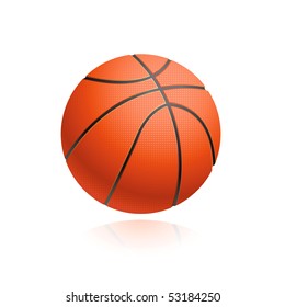 Vector basketball ball isolated on white.