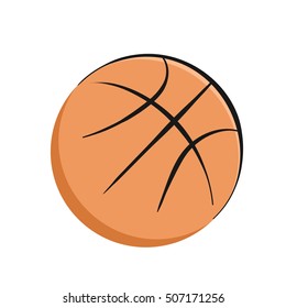 Vector basketball ball painted by hand in flat style