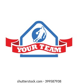 Vector Basketball Championship Icon tournament and emblem designs with wreath, ball