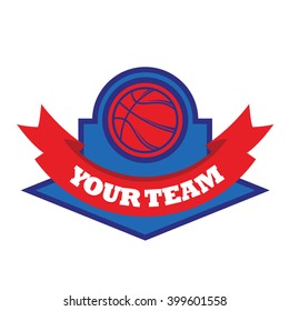 Vector Basketball Championship Icon tournament and emblem designs with wreath, ball