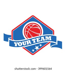 Vector Basketball Championship Icon tournament and emblem designs with wreath, ball